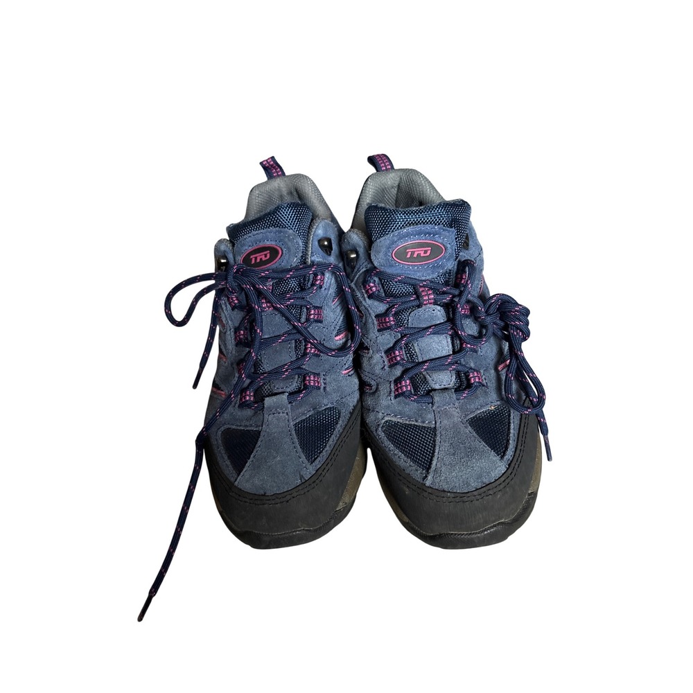 TFO Hiking Shoes Womens 8 Blue Pink Good Suede Mesh Trail Sneakers TFO-844858
